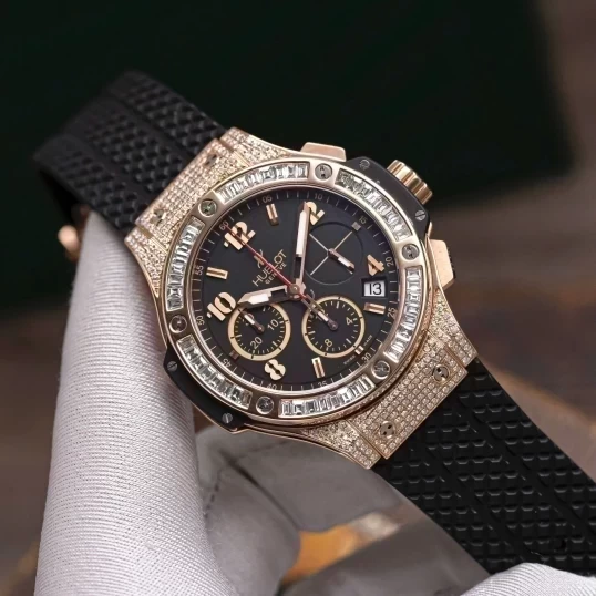 Hublot Big Bang Original Gold 41mm 341.PX.130.RX Up To Lên Bản Full Kim Cương - Niềng Kim Baguette