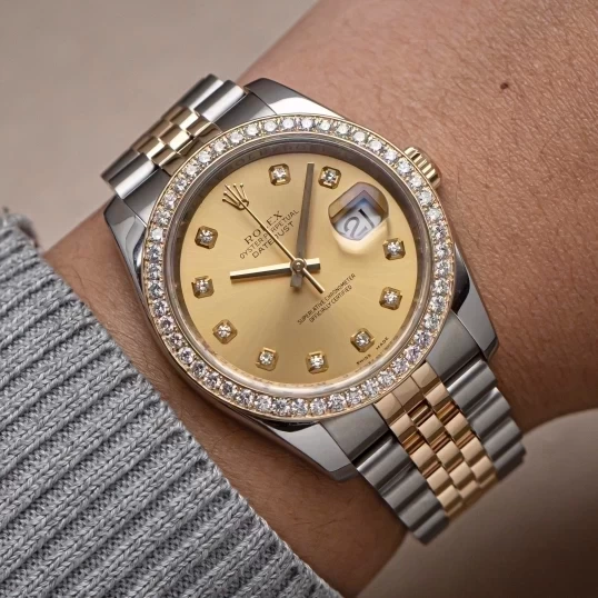 Rolex Oyster Perpetual Datejust 36mm 116233 Champagne Dial, Vành Kim Cương