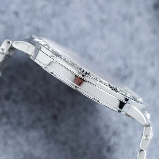 Piaget Dancer in White Gold with Diamond Bezel on White Gold Bracelet with Silver Diamond Dial Ref. G0A31046