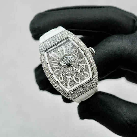 Franck Muller Vanguard V32 Quartz Ladies Watch– Custom Diamonds