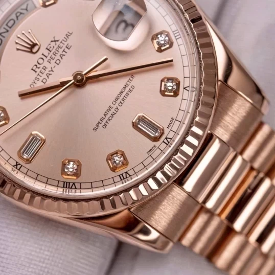 Rolex Oyster Perpetual Day-Date 118235 Sundust Diamond Everose Gold
