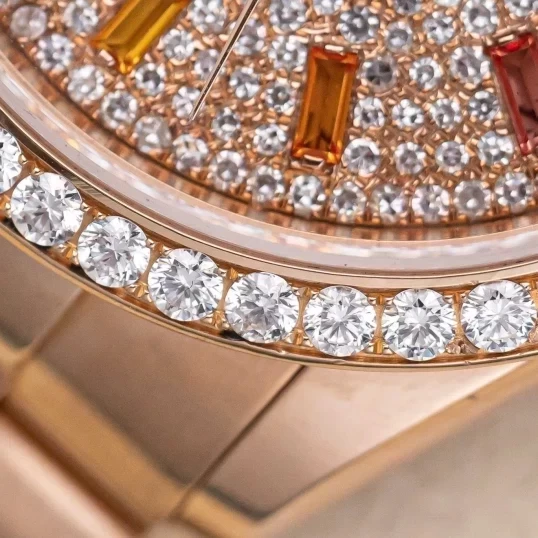 Rolex Oyster Perpetual Day-Date 36mm 118235 Custom Diamonds Dial