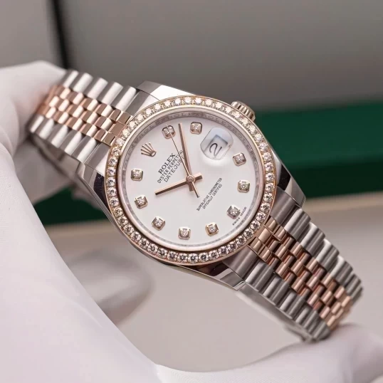 Rolex Oyster Perpetual Datejust 36mm 116231 Mặt số men trắng, Diamond Bezel