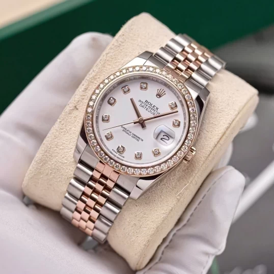 Rolex Oyster Perpetual Datejust 36mm 116231 Mặt số men trắng, Diamond Bezel