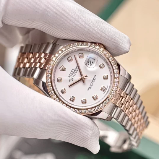 Rolex Oyster Perpetual Datejust 36mm 116231 Mặt số men trắng, Diamond Bezel