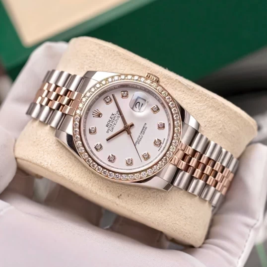 Rolex Oyster Perpetual Datejust 36mm 116231 Mặt số men trắng, Diamond Bezel
