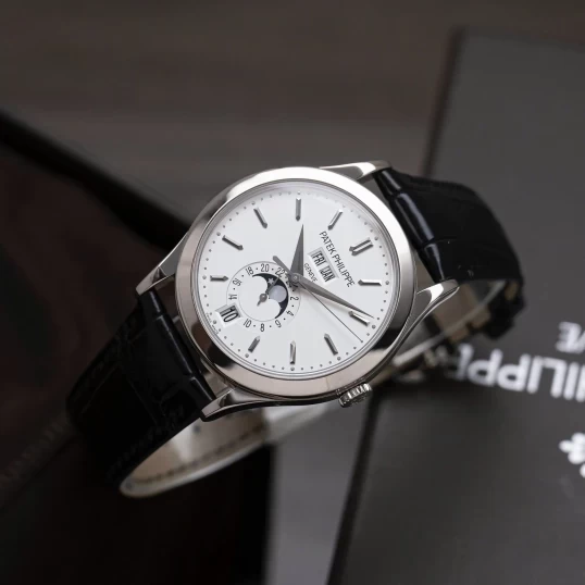 Patek Philippe Complications 38.5mm 5396G-011 Annual Calendar Moon Phases White Gold