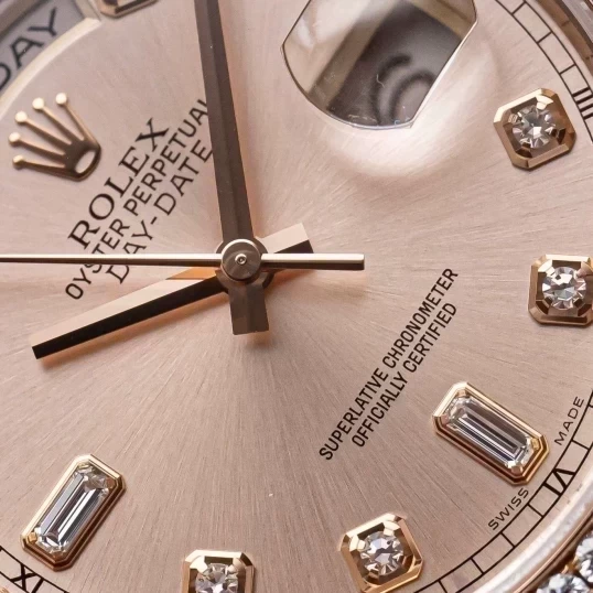 Rolex Oyster Perpetual Day-Date 36mm Ref. 118235 Sundust Dial – Custom Diamond Bezel