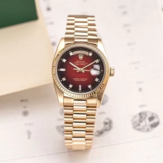 Rolex Oyster Perpetual Day-Date 36mm Ref. 18038 – Ombre Red Dial