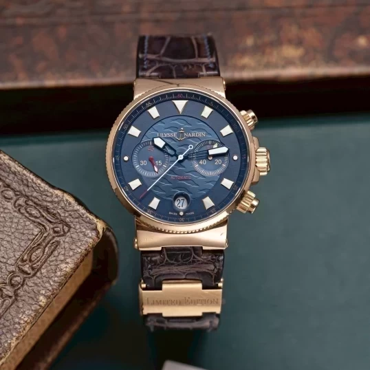 Ulysse Nardin Maxi Marine Chronograph Blue Seal 45mm Limited Edition 356-68 – Rose Gold