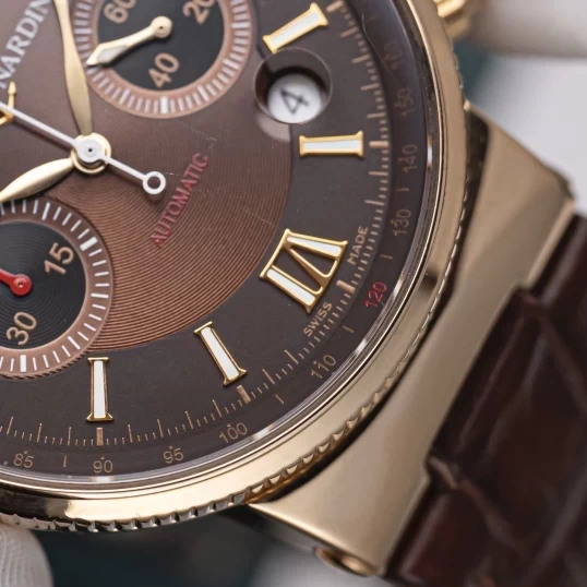 Ulysse Nardin Maxi Marine Chronograph 356-66/355 Rose Gold Brown Dial