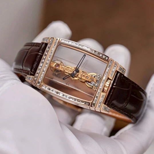 Corum Golden Bridge 43mm Rose Gold Baguette Diamonds Custom – Ref. 113.750.55