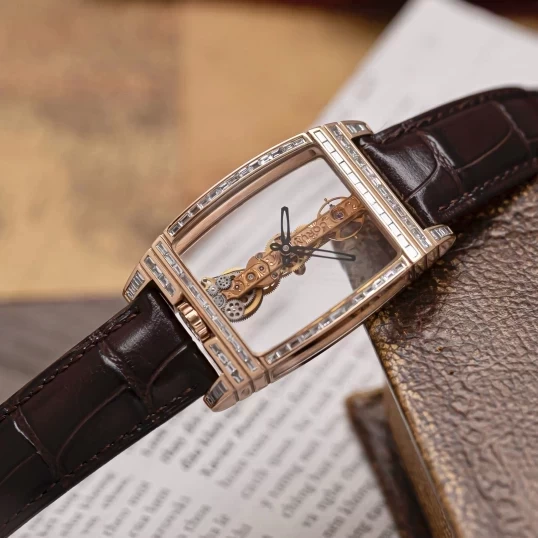 Corum Golden Bridge 43mm Rose Gold Baguette Diamonds Custom – Ref. 113.750.55