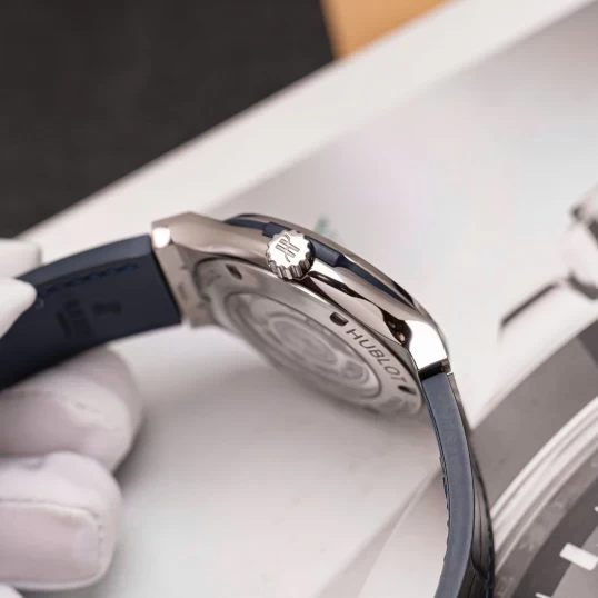 Hublot Classic Fusion 42mm Titanium Blue Dial Custom Diamonds – Ref. 542.NX.7170.LR