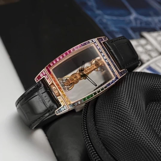 Corum Golden Bridge Classic Rose Gold Ruby Baguette