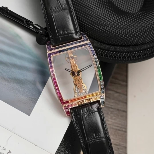 Corum Golden Bridge Classic Rose Gold Ruby Baguette