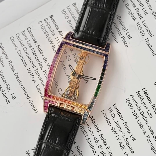 Corum Golden Bridge Classic Rose Gold Ruby Baguette