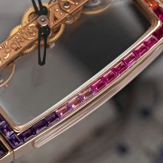 Corum Golden Bridge Classic Rose Gold Ruby Baguette