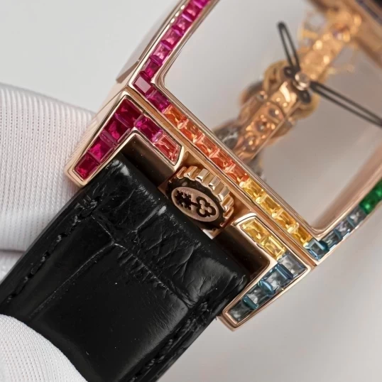 Corum Golden Bridge Classic Rose Gold Ruby Baguette