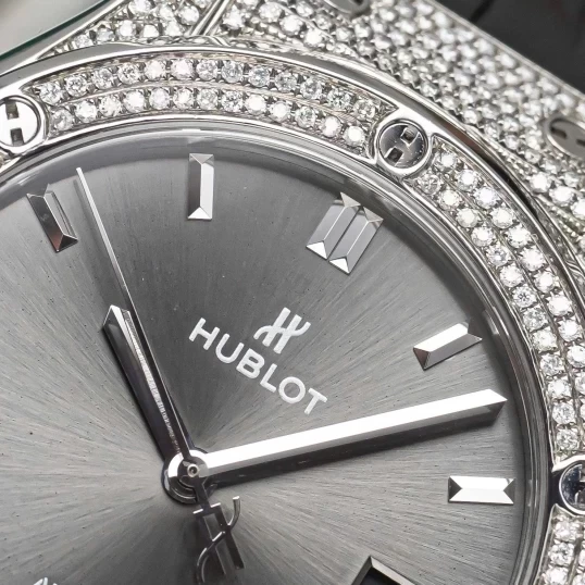 Hublot Classic Fusion Titanium 42mm Ref. 542.NX.7071.LR Custom Full Pave Diamonds