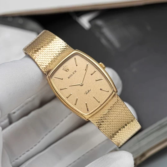 Rolex Cellini 3807 Tonneau Watches Index 18K Gold