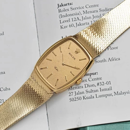 Rolex Cellini 3807 Tonneau Watches Index 18K Gold