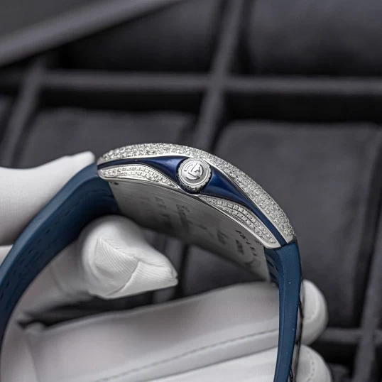 Franck Muller Vanguard Yachting V45 Blue Dial Custom Diamonds