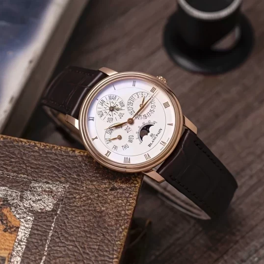 Blancpain Villeret Perpetual Automatic Opaline Dial Men's Watch Ref. 6057-3642-55