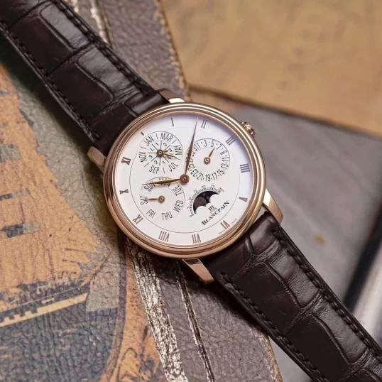 Blancpain Villeret Perpetual Automatic Opaline Dial Men's Watch Ref. 6057-3642-55