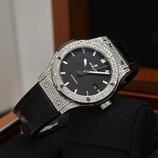 Hublot Classic Fusion Titanium 42mm 542.NX.1171.LR Custom Full Pave Diamonds