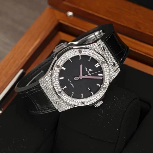 Hublot Classic Fusion Titanium 42mm 542.NX.1171.LR Custom Full Pave Diamonds