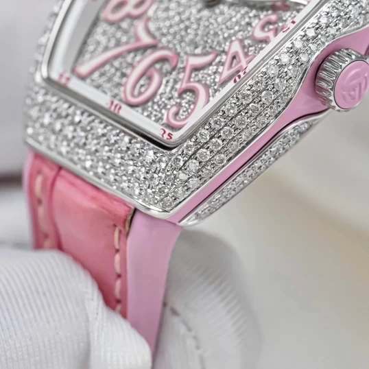 Franck Muller Vanguard V32 Full Diamonds Pink