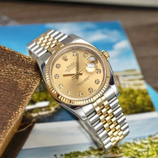 Rolex Oyster Perpetual Datejust 36mm Champagne Diamond Dial - Ref. 116233