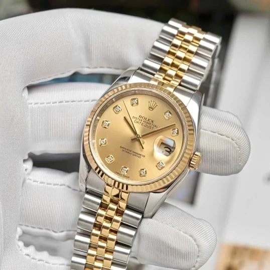 Rolex Oyster Perpetual Datejust 36mm Champagne Diamond Dial - Ref. 116233