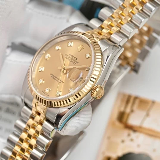 Rolex Oyster Perpetual Datejust 36mm Champagne Diamond Dial - Ref. 116233