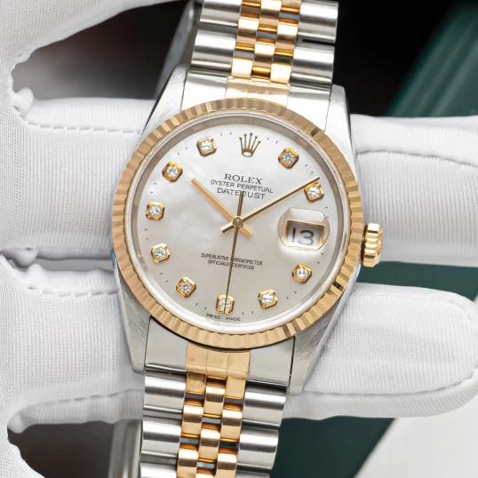 Rolex Oyster Perpetual Datejust 36mm Ref. 16233 – MOP White Dial