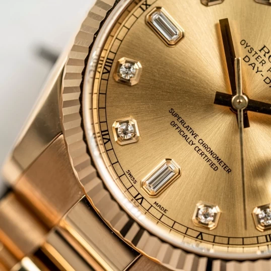 Rolex Oyster Perpetual Day-Date 36mm Champagne Dial Diamond - Ref. 118238