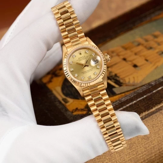 Rolex Oyster Perpetual Lady-Datejust Champagne Dial Diamond 26mm – Ref. 69178