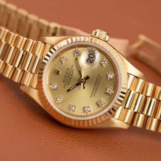 Rolex Oyster Perpetual Lady-Datejust Champagne Dial Diamond 26mm – Ref. 69178