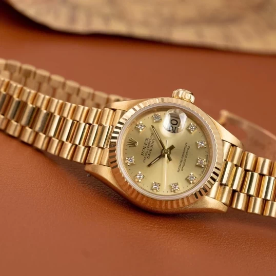 Rolex Oyster Perpetual Lady-Datejust Champagne Dial Diamond 26mm – Ref. 69178