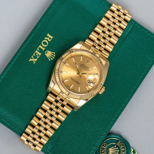 Rolex Oyster Perpetual Datejust 36 Ref. 116238 – Champagne Dial Index – Full Gold 18k