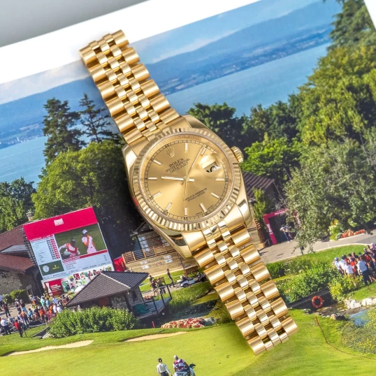 Rolex Oyster Perpetual Datejust 36 Ref. 116238 – Champagne Dial Index – Full Gold 18k