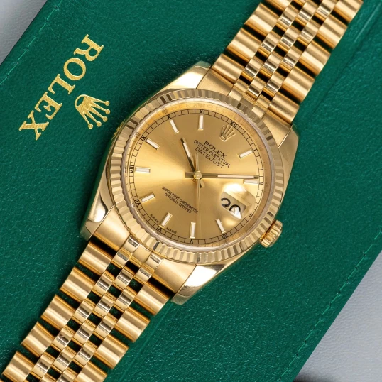 Rolex Oyster Perpetual Datejust 36 Ref. 116238 – Champagne Dial Index – Full Gold 18k