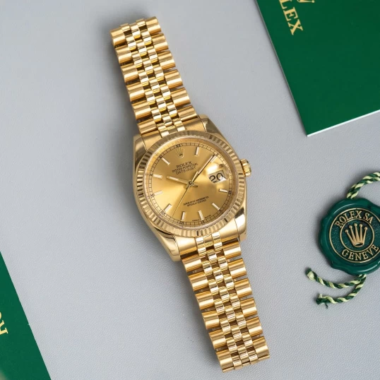 Rolex Oyster Perpetual Datejust 36 Ref. 116238 – Champagne Dial Index – Full Gold 18k
