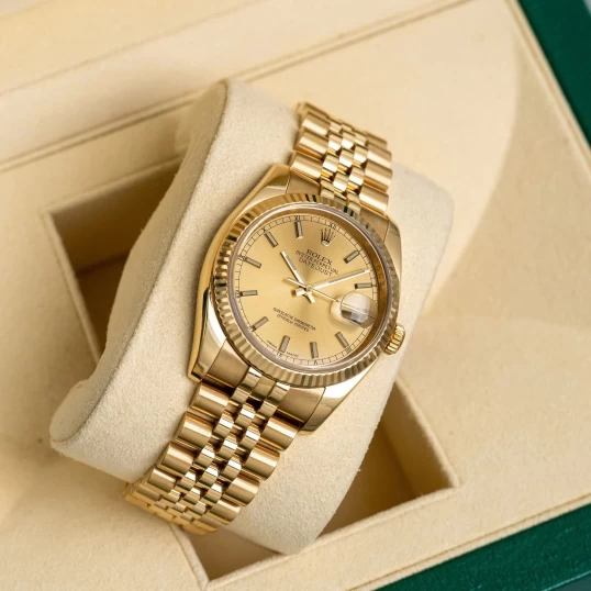 Rolex Oyster Perpetual Datejust 36 Ref. 116238 – Champagne Dial Index – Full Gold 18k
