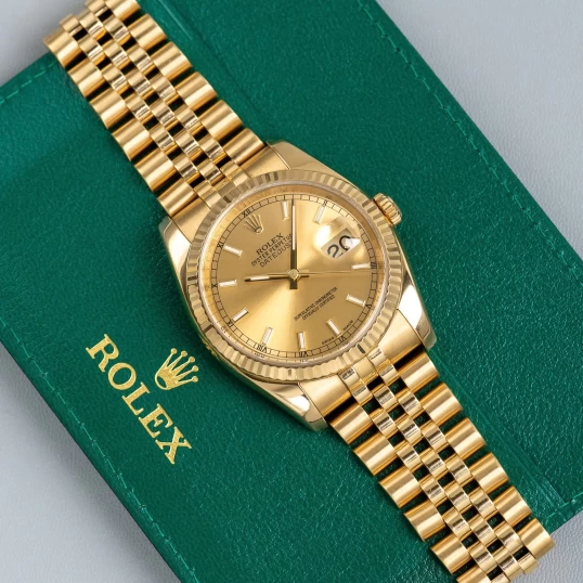 Rolex Oyster Perpetual Datejust 36 Ref. 116238 – Champagne Dial Index – Full Gold 18k