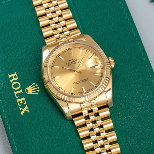 Rolex Oyster Perpetual Datejust 36 Ref. 116238 – Champagne Dial Index – Full Gold 18k