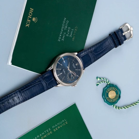Rolex Cellini Date 39mm Ref. 50519 – Blue Guilloché Dial