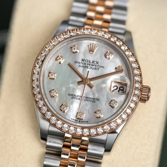 Rolex Oyster Perpetual Datejust 31mm – Ref. 278381RBR – White MOP Diamond Dial
