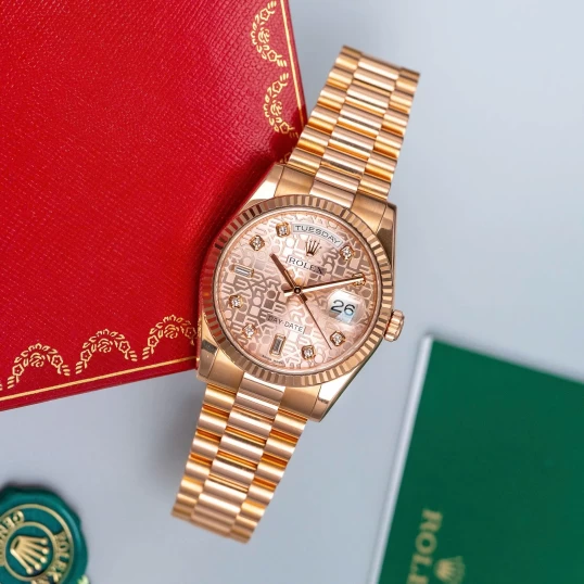 Rolex Oyster Perpetual Day-Date 36mm Vi tính hồng - Ref 118235